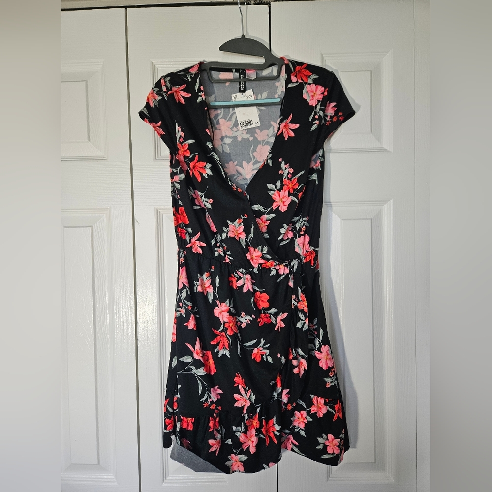 Simple black floral dress